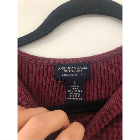 American Eagle Maroon Sweater - Picture 3 of 5